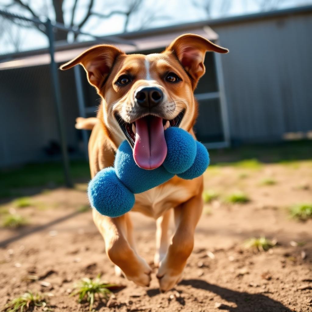 Blue plush, first zoomies of the day.